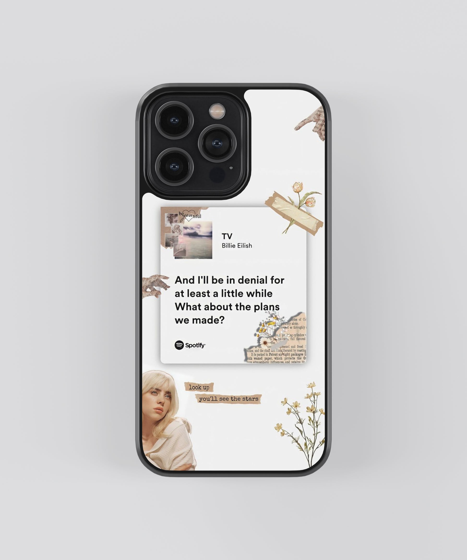 Billie Eilish TV Spotify Glass Phone Case Cover for iPhone and Android Billie Eilish TV Spotify Glass Phone Case Cover for iPhone and Android