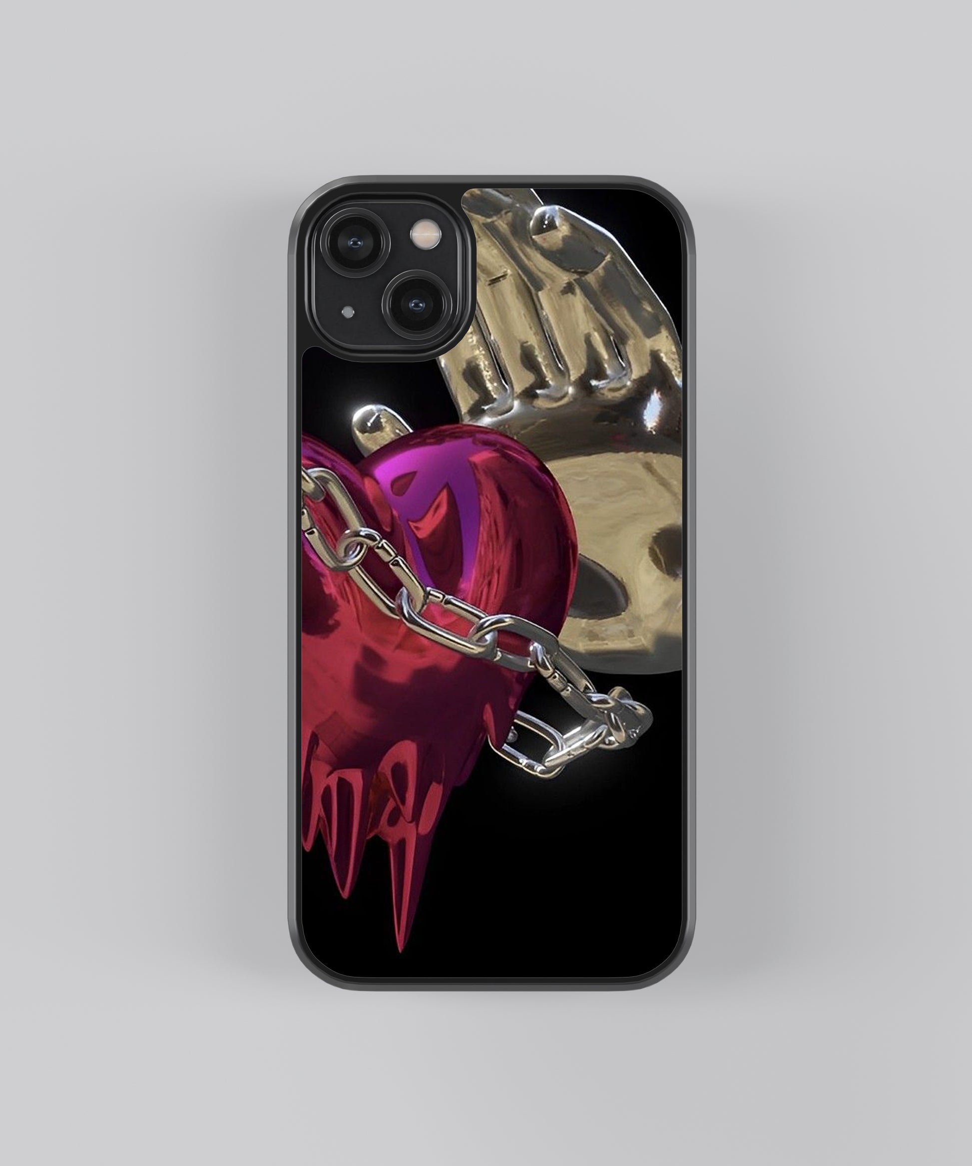 Metallic Y2K Aesthetic Glass Phone Case Cover Metallic Y2K Aesthetic Glass Phone Case Cover
