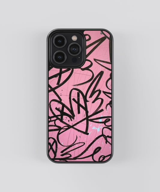 Pink Graffiti Abstract Glass Phone Case Cover - Aesthetic Phone Cases - Culltique