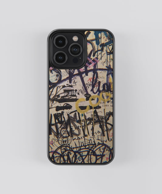 Black Graffiti Abstract Glass Phone Case Cover - Aesthetic Phone Cases - Culltique
