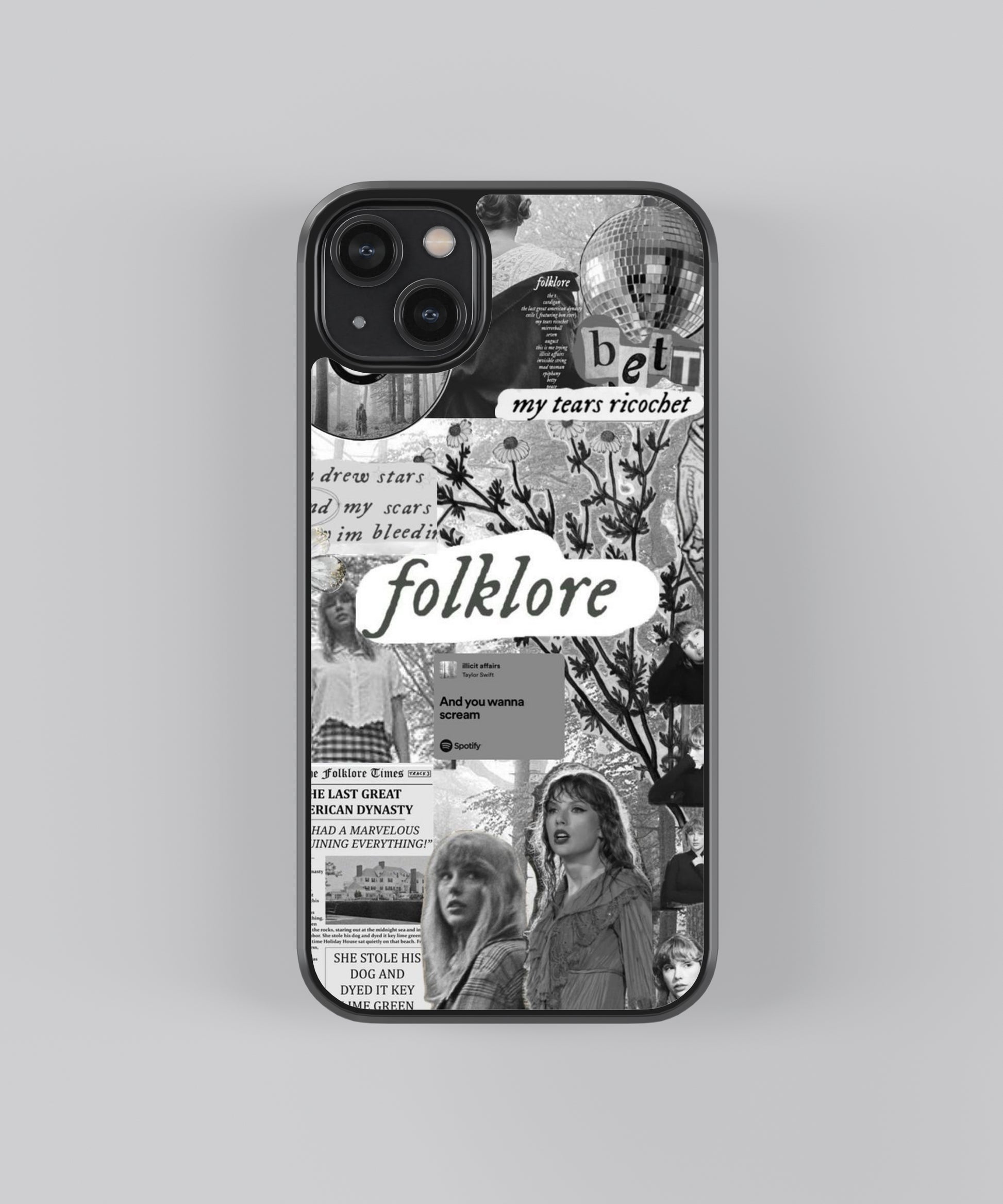 Taylor Swift Folklore Spotify Glass Phone Case Cover - Aesthetic Phone Cases - Culltique