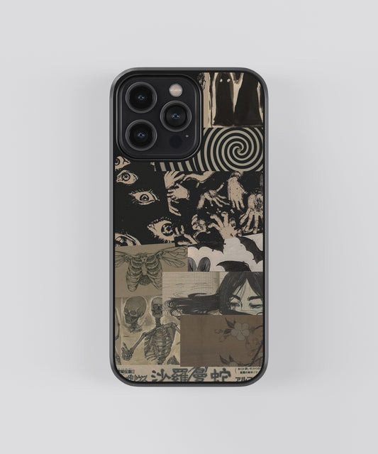 Japanese Dark Aesthetic Abstract Glass Phone Case - Aesthetic Phone Cases - Culltique
