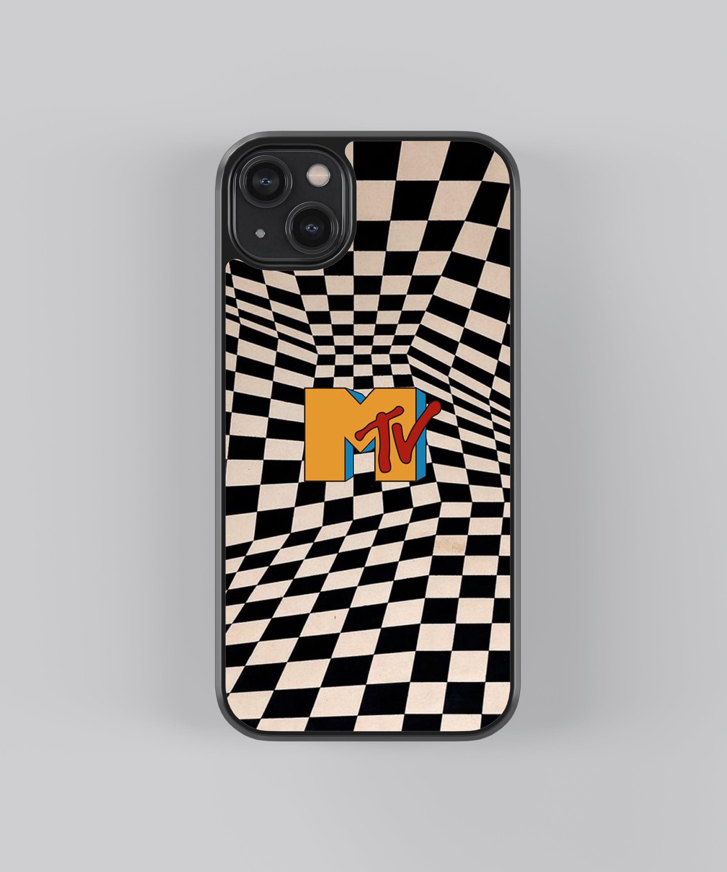 MTV Checkers Pattern Glass Phone Case Cover