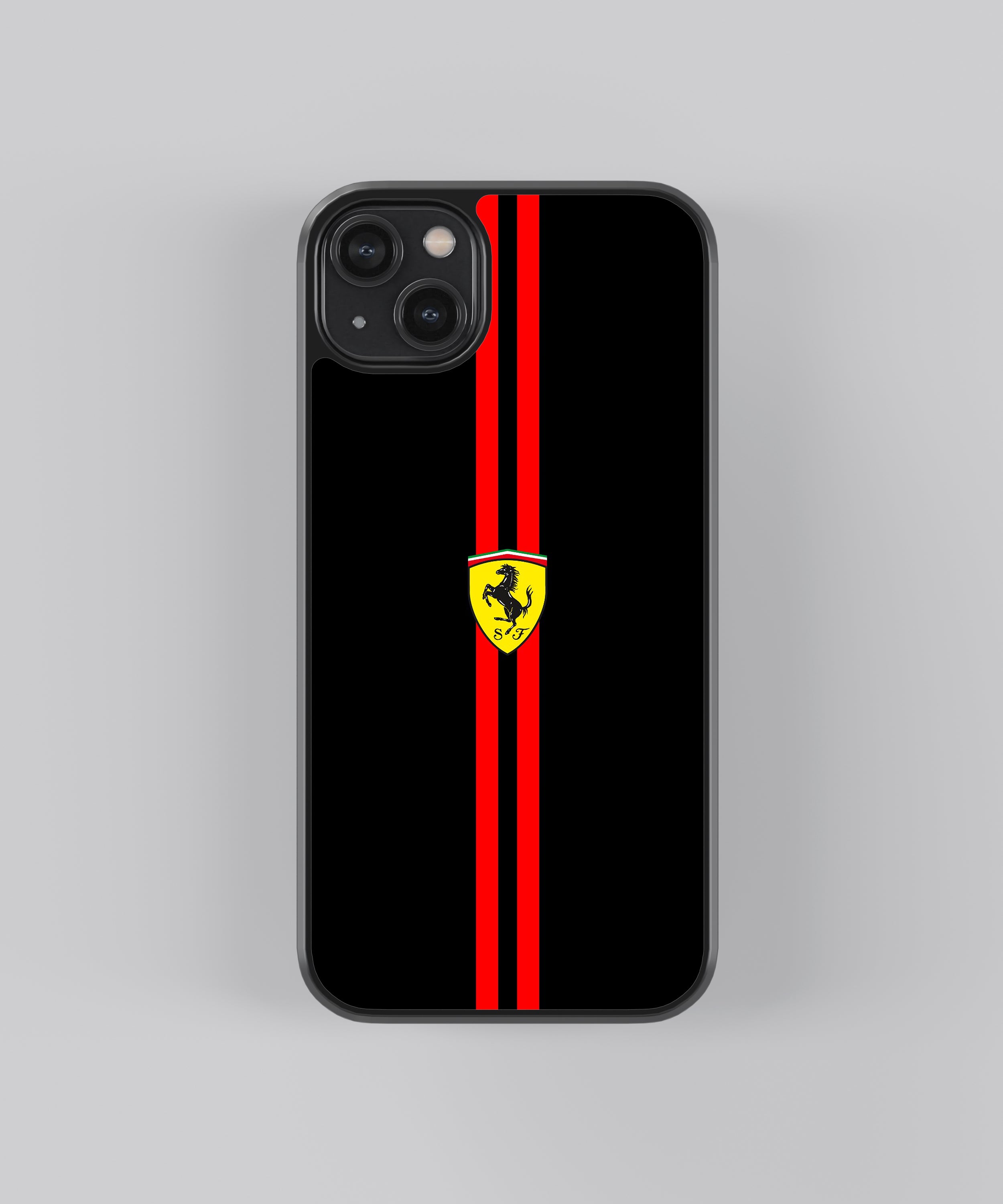 Ferrari Stripes Car Glass Phone Case Cover