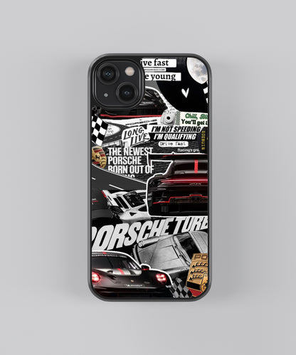 Porsche Turbo Car Glass Phone Case Cover