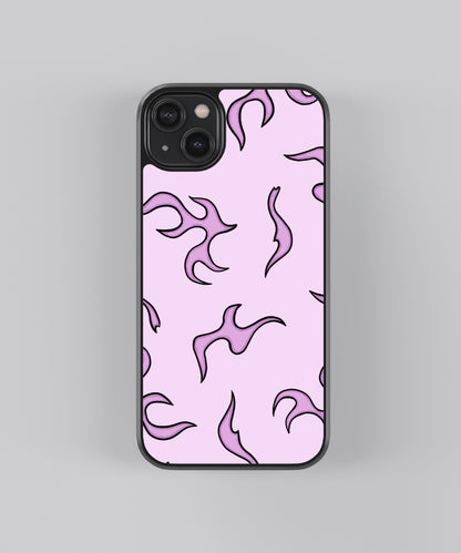 Pink Flames Pattern Glass Phone Case Cover