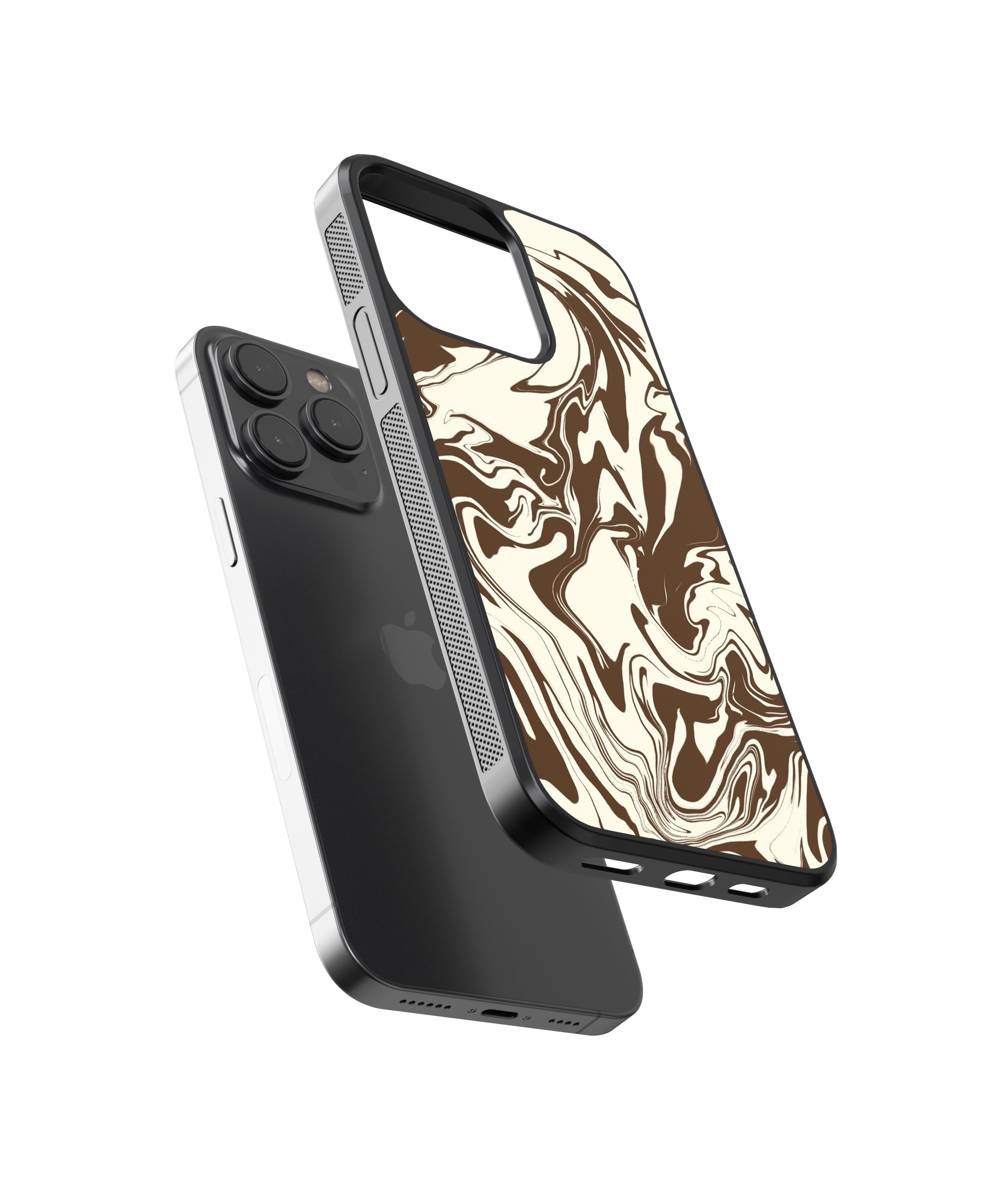 Brown Marble Abstract Glass Phone Case Cover - Aesthetic Phone Cases - Culltique