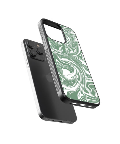 Green Marble Abstract Glass Phone Case Cover - Aesthetic Phone Cases - Culltique