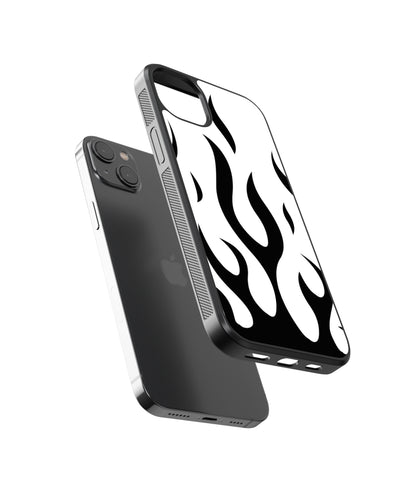 B&W Flames Abstract Glass Phone Case Cover - Aesthetic Phone Cases - Culltique