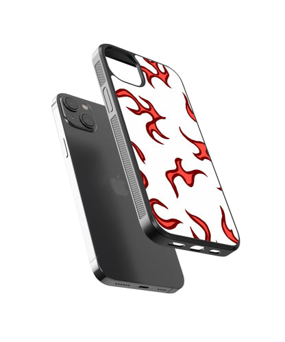 Red Flames Pattern Abstract Glass Phone Case Cover - Aesthetic Phone Cases - Culltique