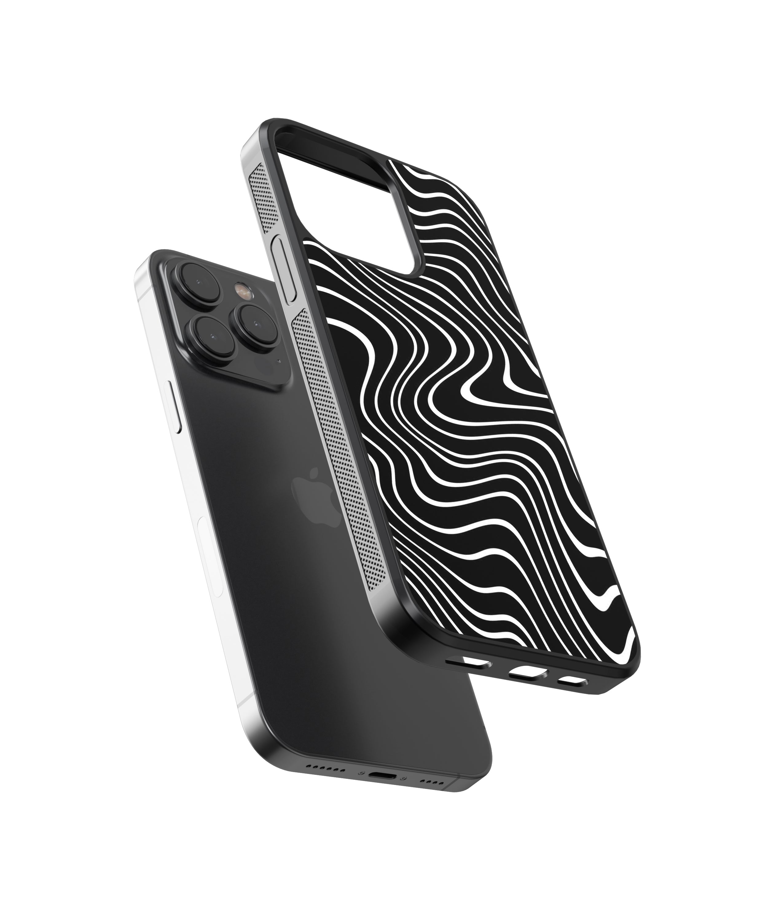 B&W Pattern Abstract Glass Phone Case Cover - Aesthetic Phone Cases - Culltique