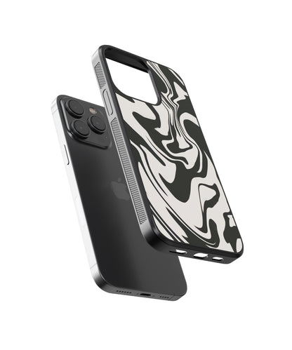 B&W Marble Abstract Glass Phone Case Cover - Aesthetic Phone Cases - Culltique