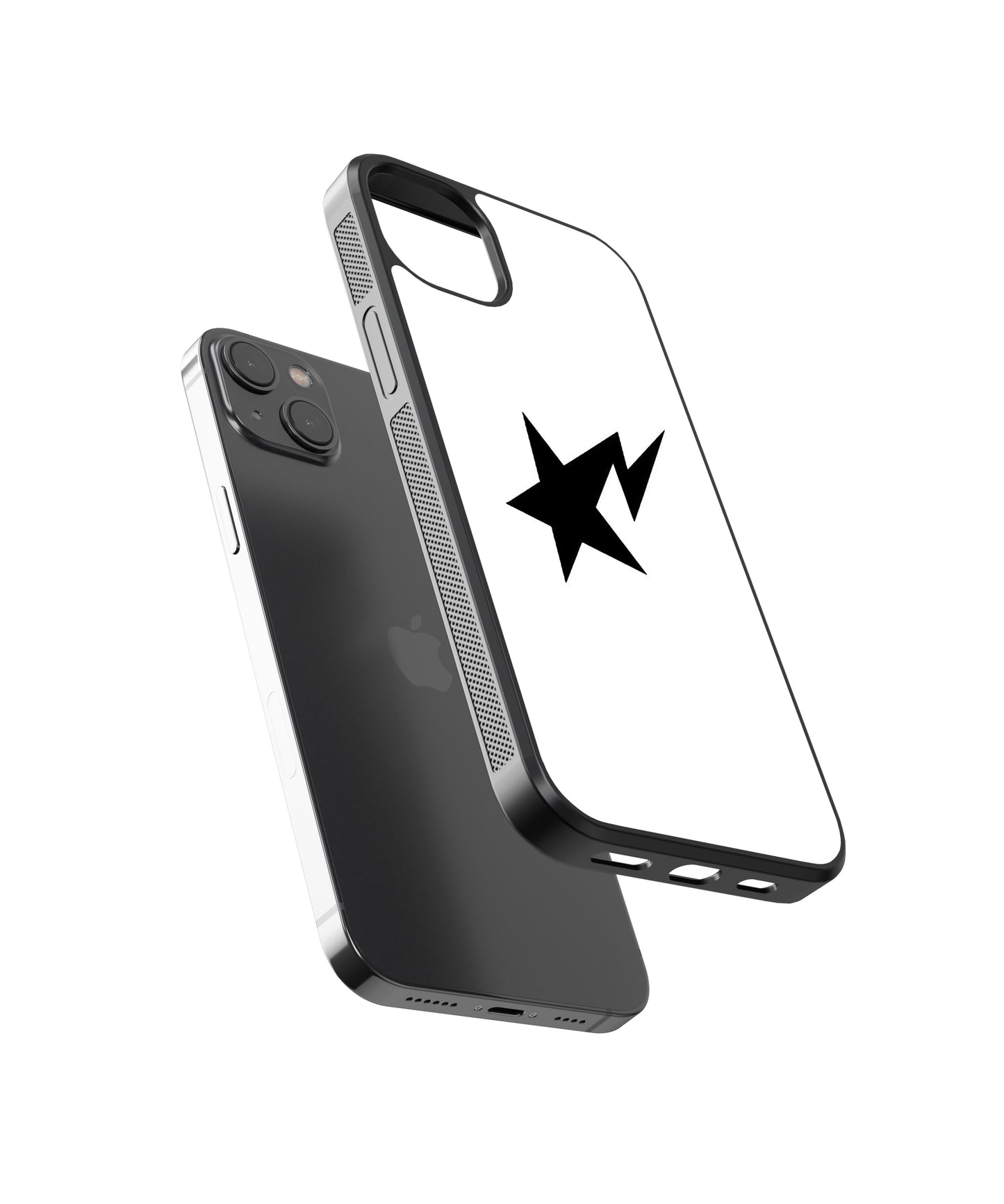 Black lightning Star Y2K Glass Phone Case Cover - Aesthetic Phone Cases - Culltique