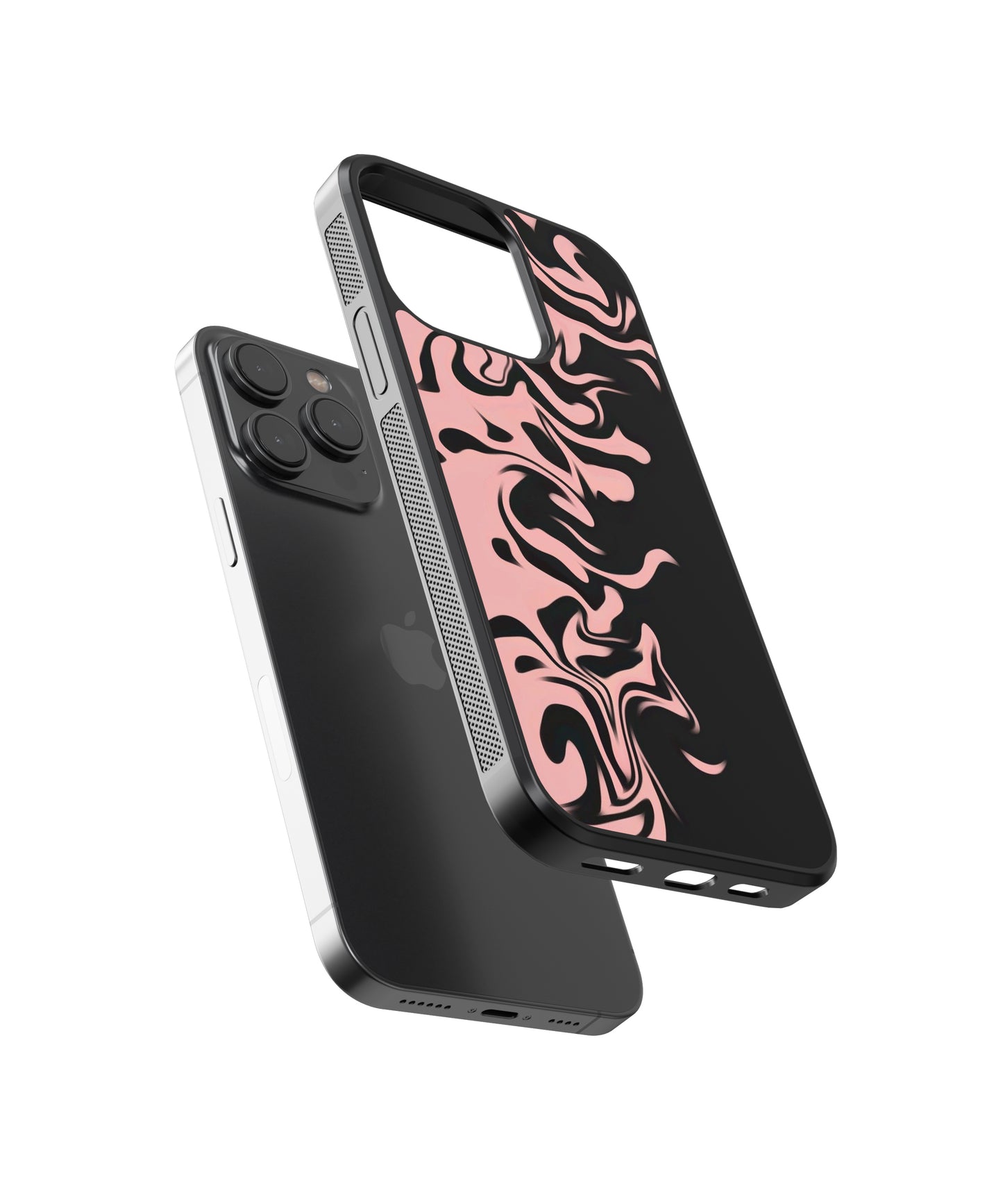 Black & Pink Abstract Glass Phone Case Cover - Aesthetic Phone Cases - Culltique