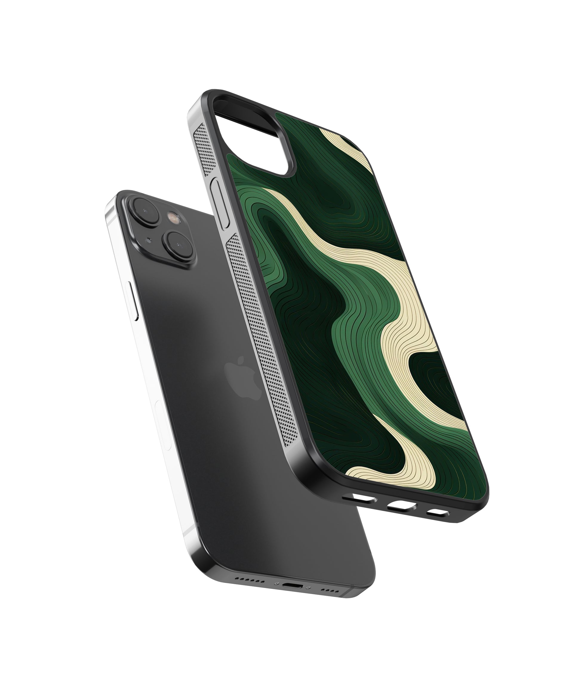 Dark Green Pattern Abstract Glass Phone Case Cover - Aesthetic Phone Cases - Culltique