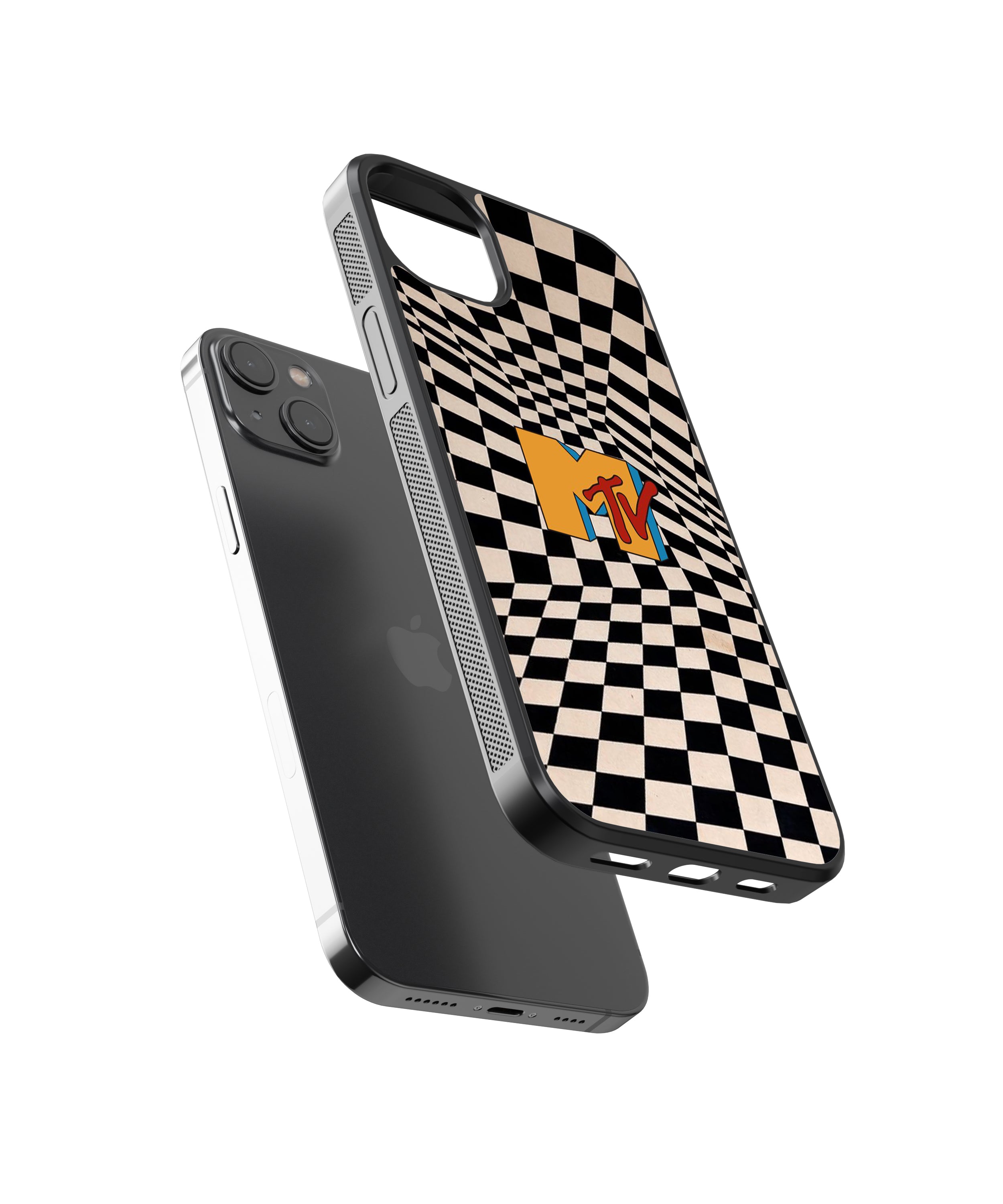 MTV Checkers Pattern Glass Phone Case Cover