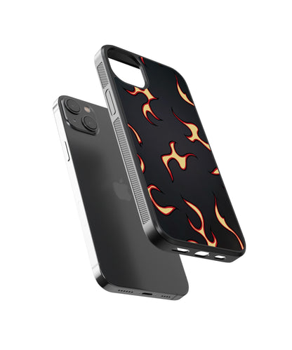 Black Flames Pattern Glass Phone Case Cover