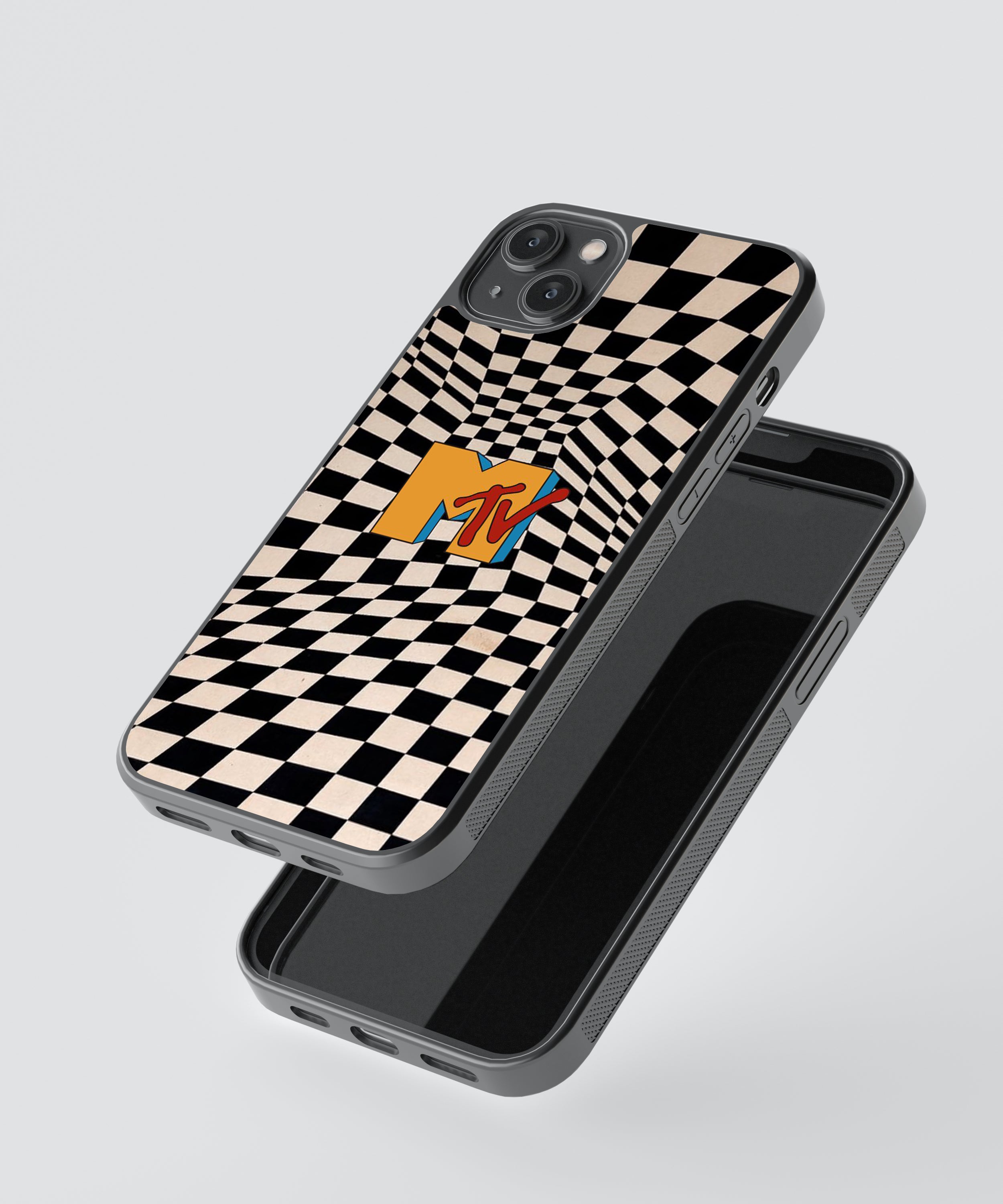 MTV Checkers Pattern Glass Phone Case Cover