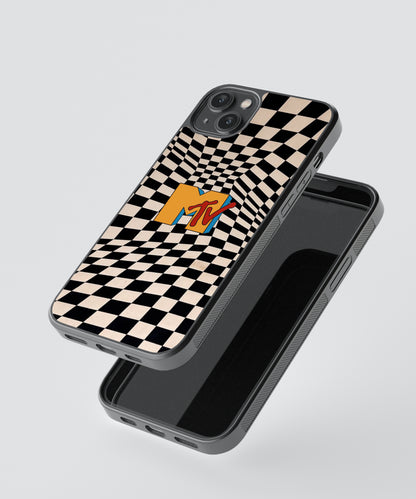 MTV Checkers Pattern Glass Phone Case Cover