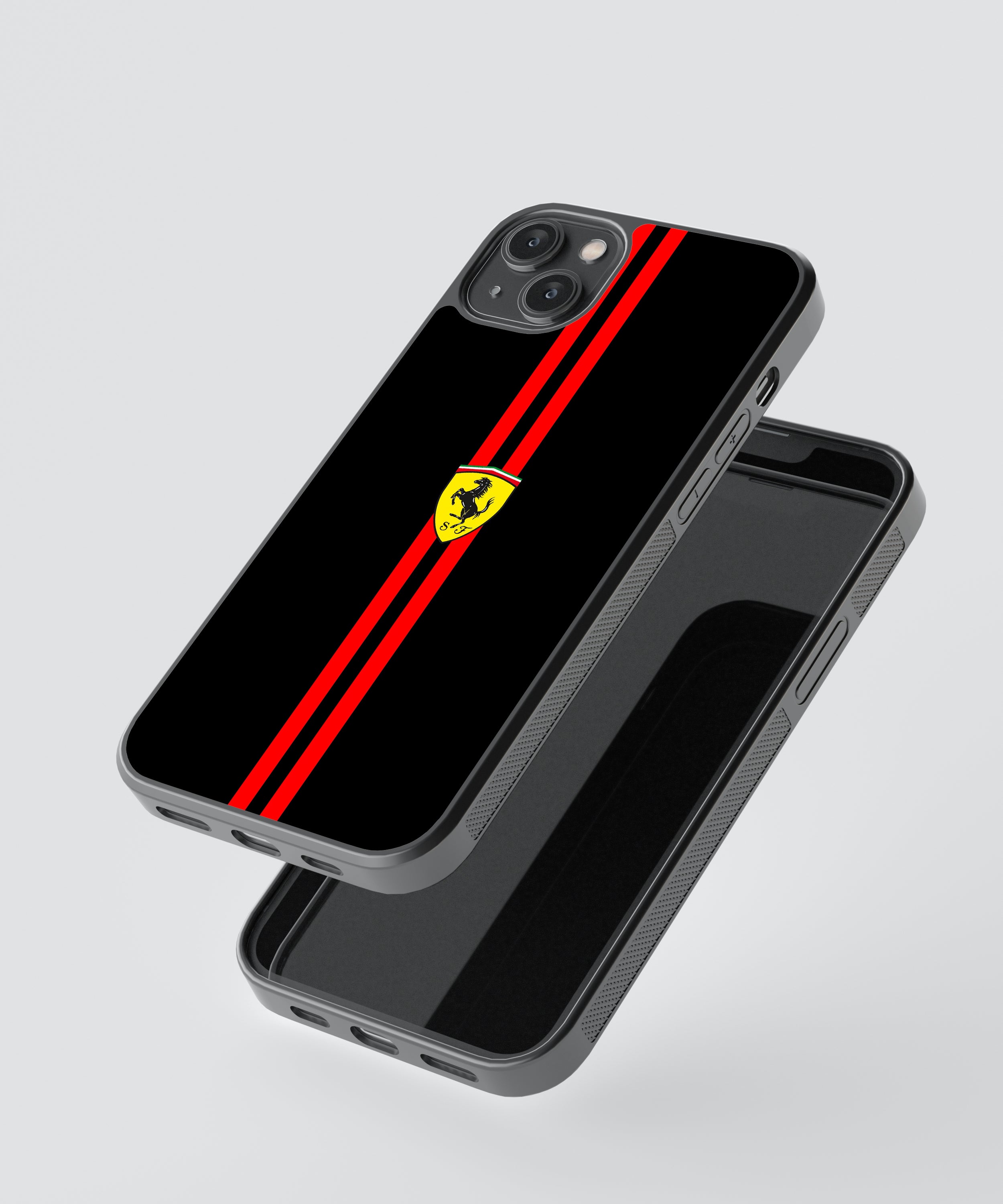 Ferrari Stripes Car Glass Phone Case Cover