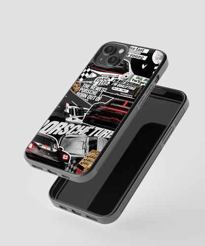 Porsche Turbo Car Glass Phone Case Cover