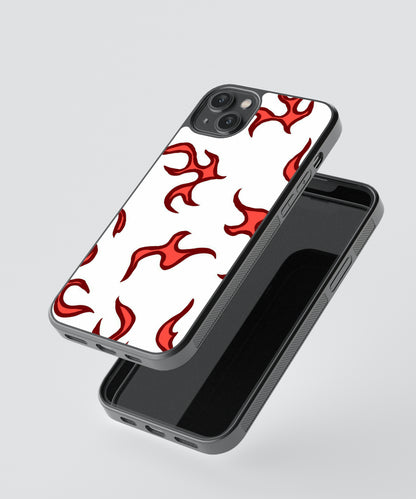 Red Flames Pattern Abstract Glass Phone Case Cover