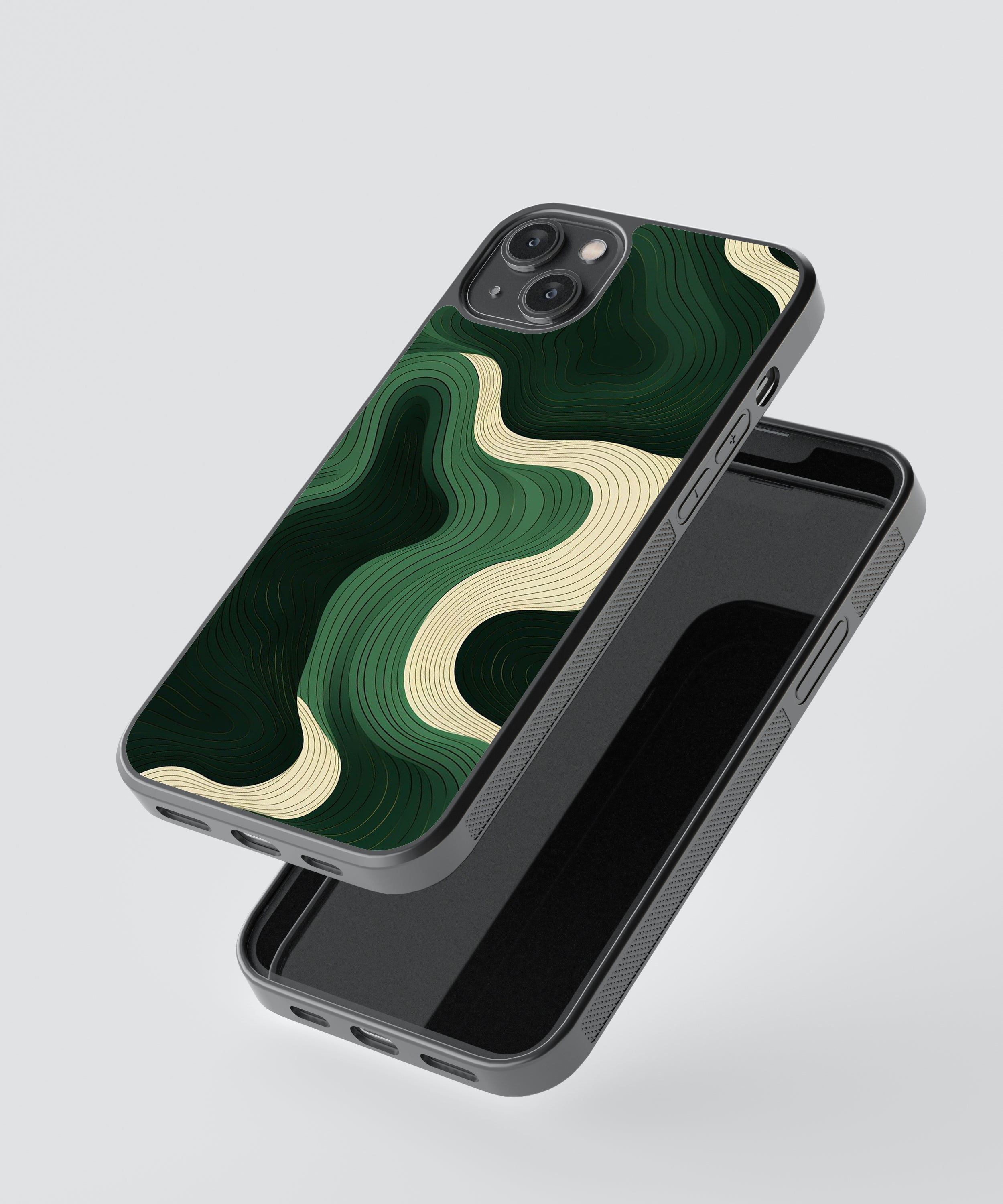 Dark Green Pattern Abstract Glass Phone Case Cover