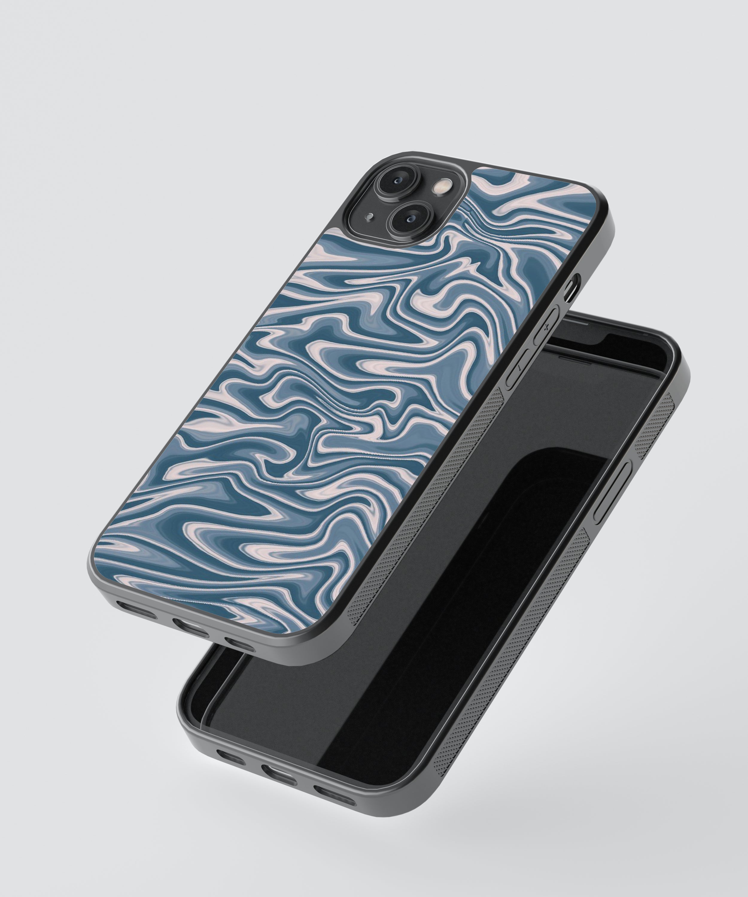 Blue Pattern Abstract Glass Phone Case Cover