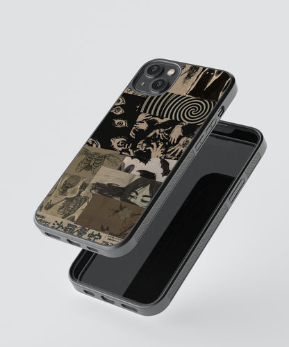 Japanese Dark Aesthetic Abstract Glass Phone Case