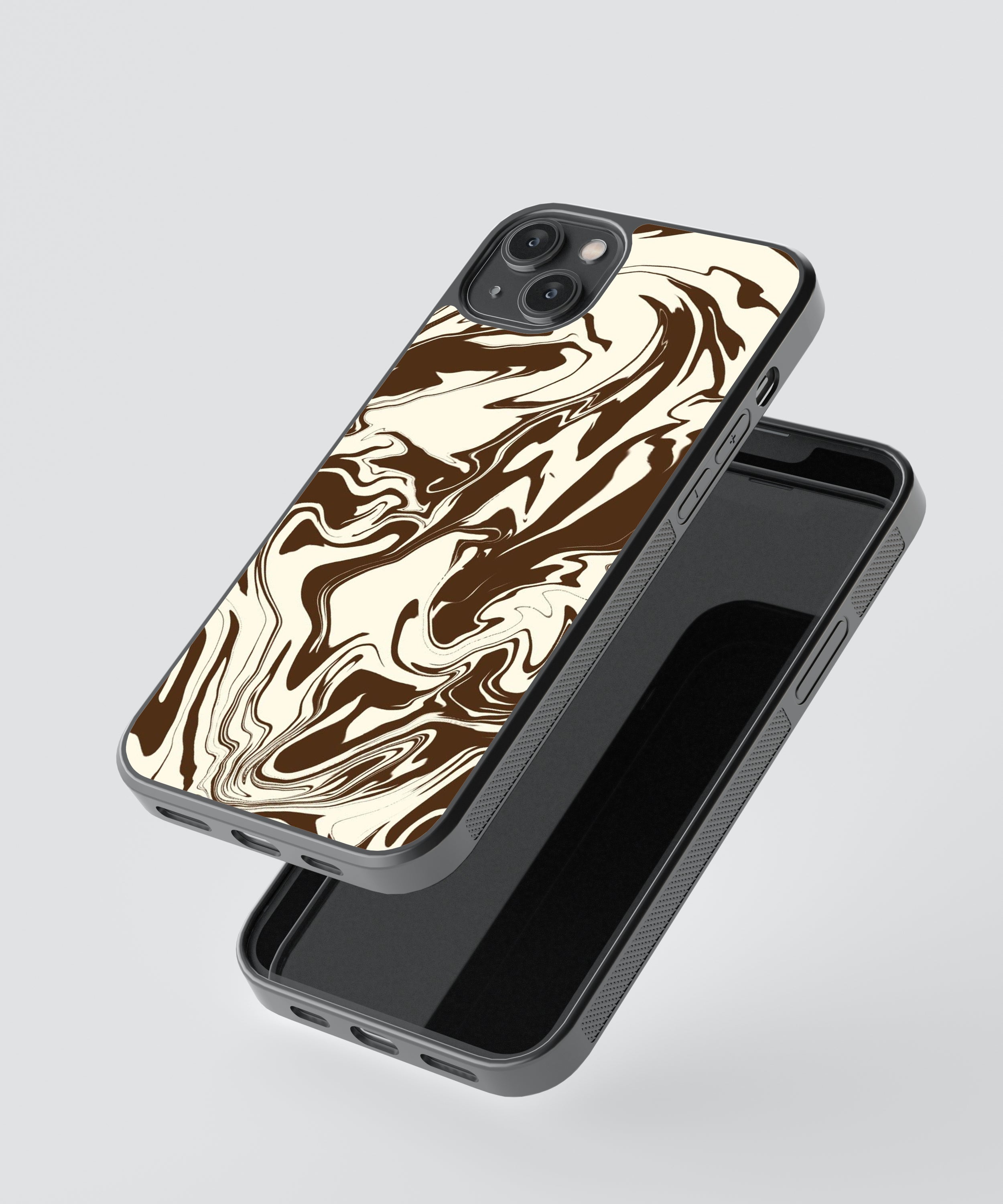 Brown Marble Abstract Glass Phone Case Cover