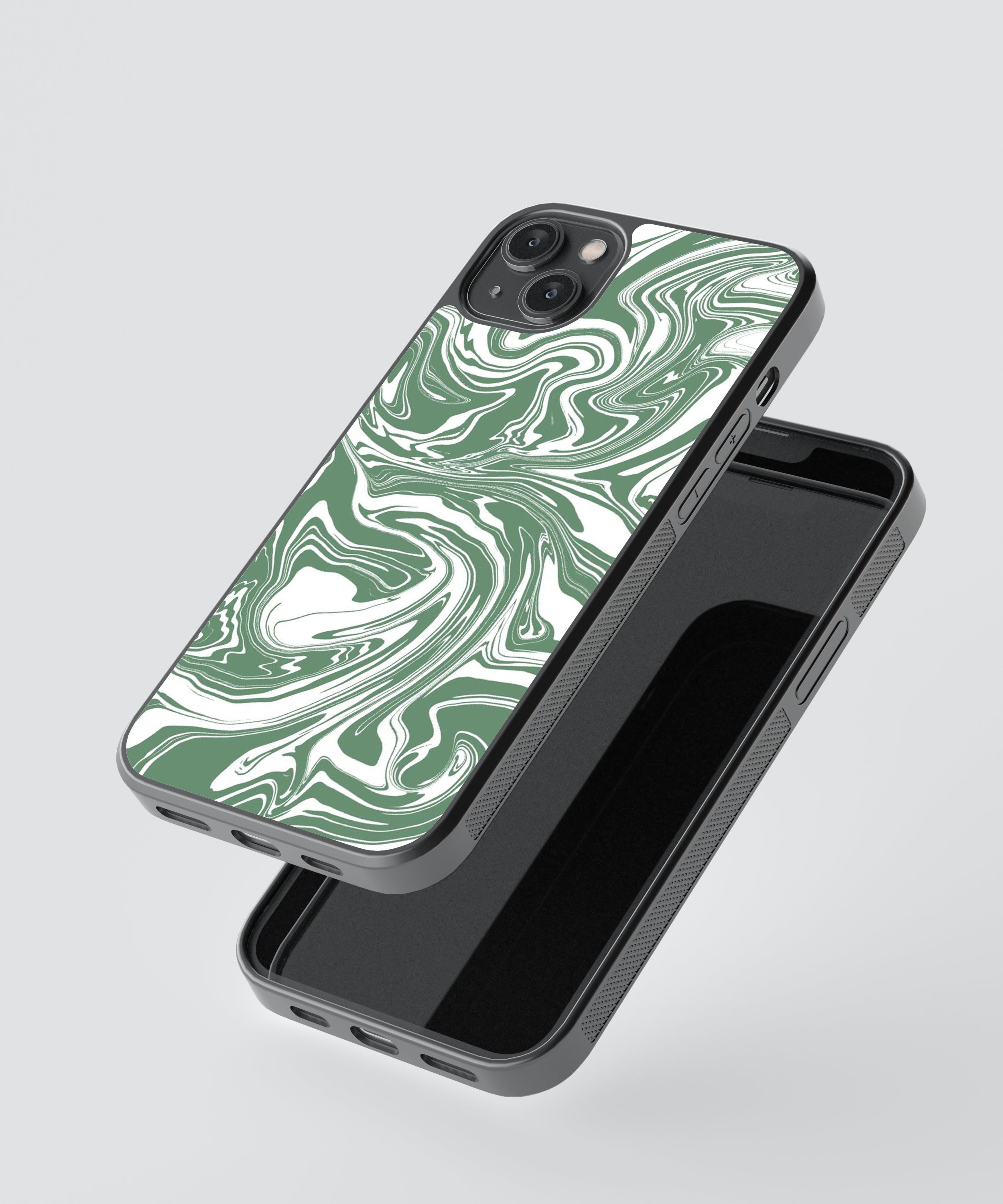 Green Marble Abstract Glass Phone Case Cover