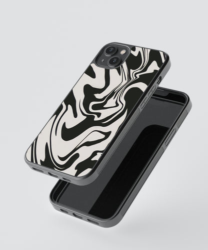 B&W Marble Abstract Glass Phone Case Cover