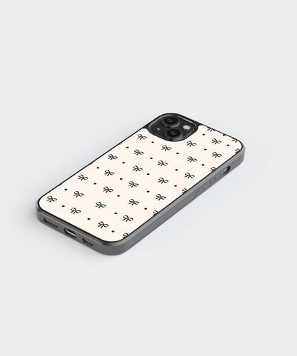 Black Bows Pattern Glass Phone Case Cover