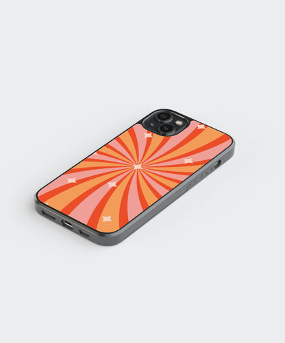 Orange Sparkles Pattern Glass Phone Case Cover