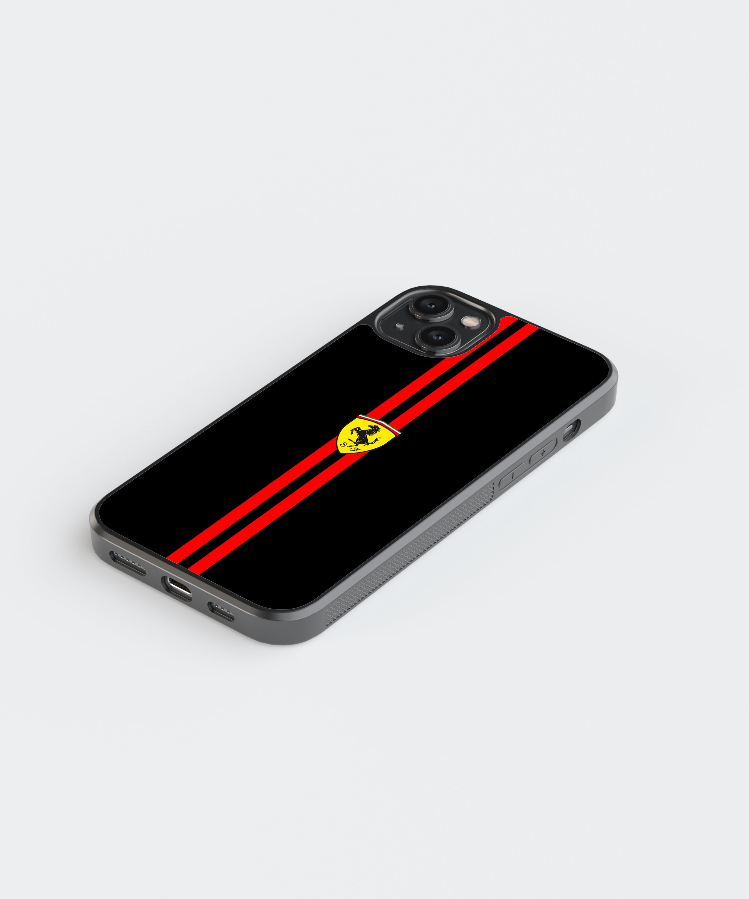 Ferrari Stripes Car Glass Phone Case Cover