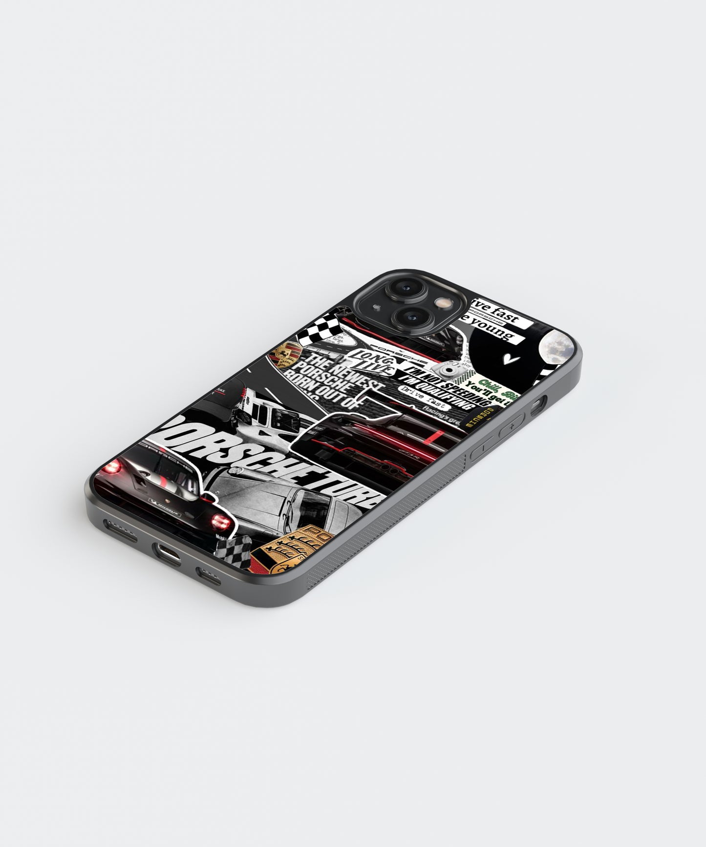 Porsche Turbo Car Glass Phone Case Cover