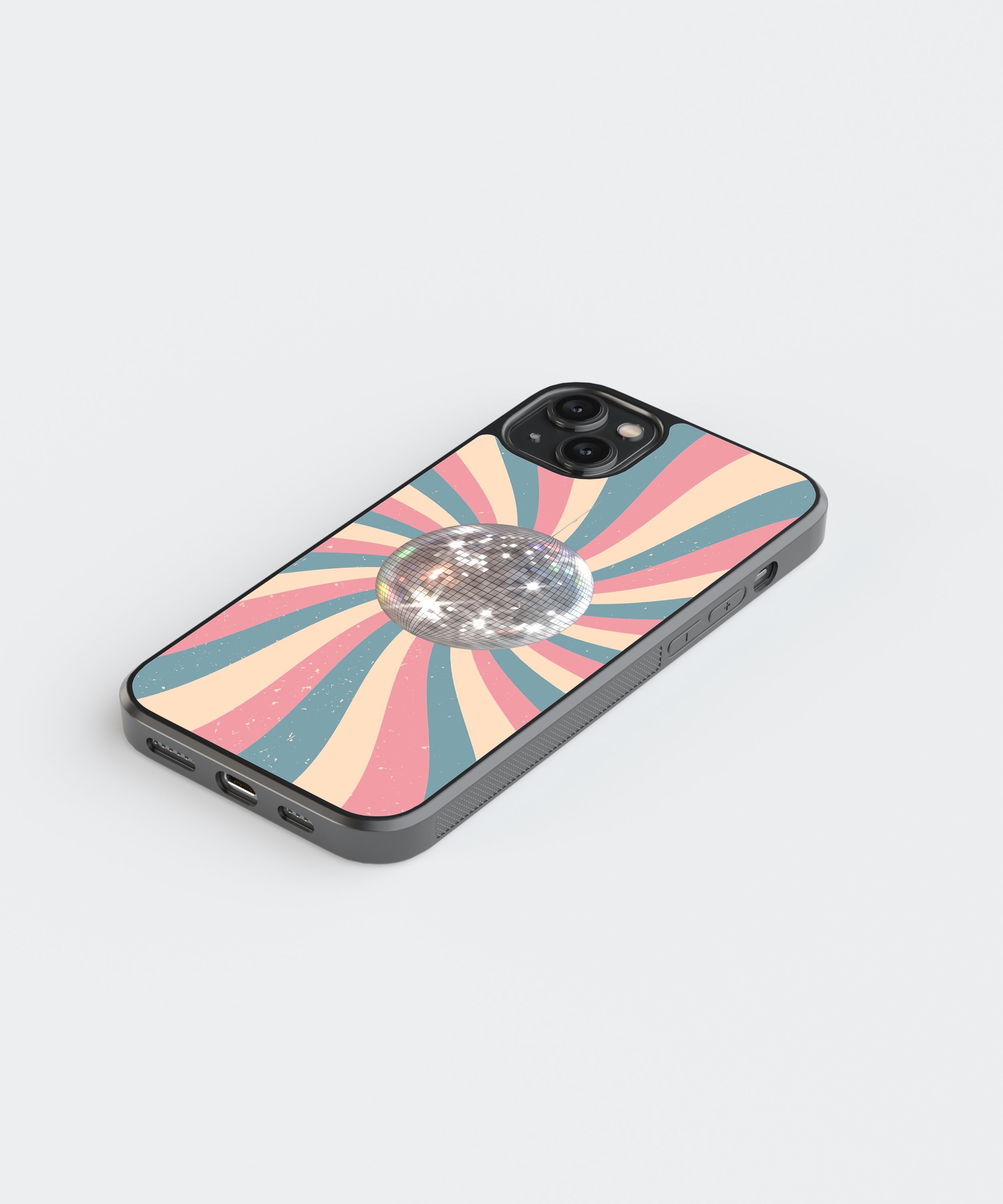 Disco Pattern Glass Phone Case Cover