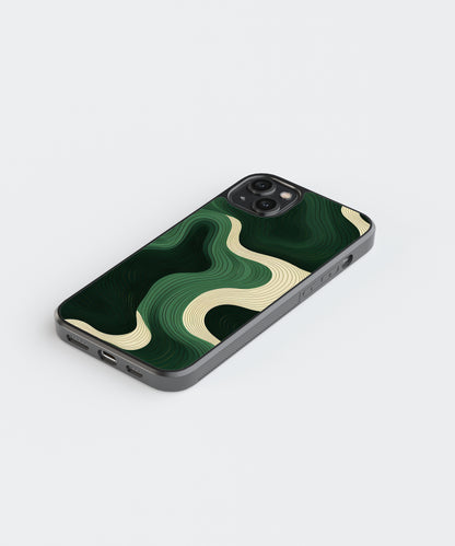 Dark Green Pattern Abstract Glass Phone Case Cover