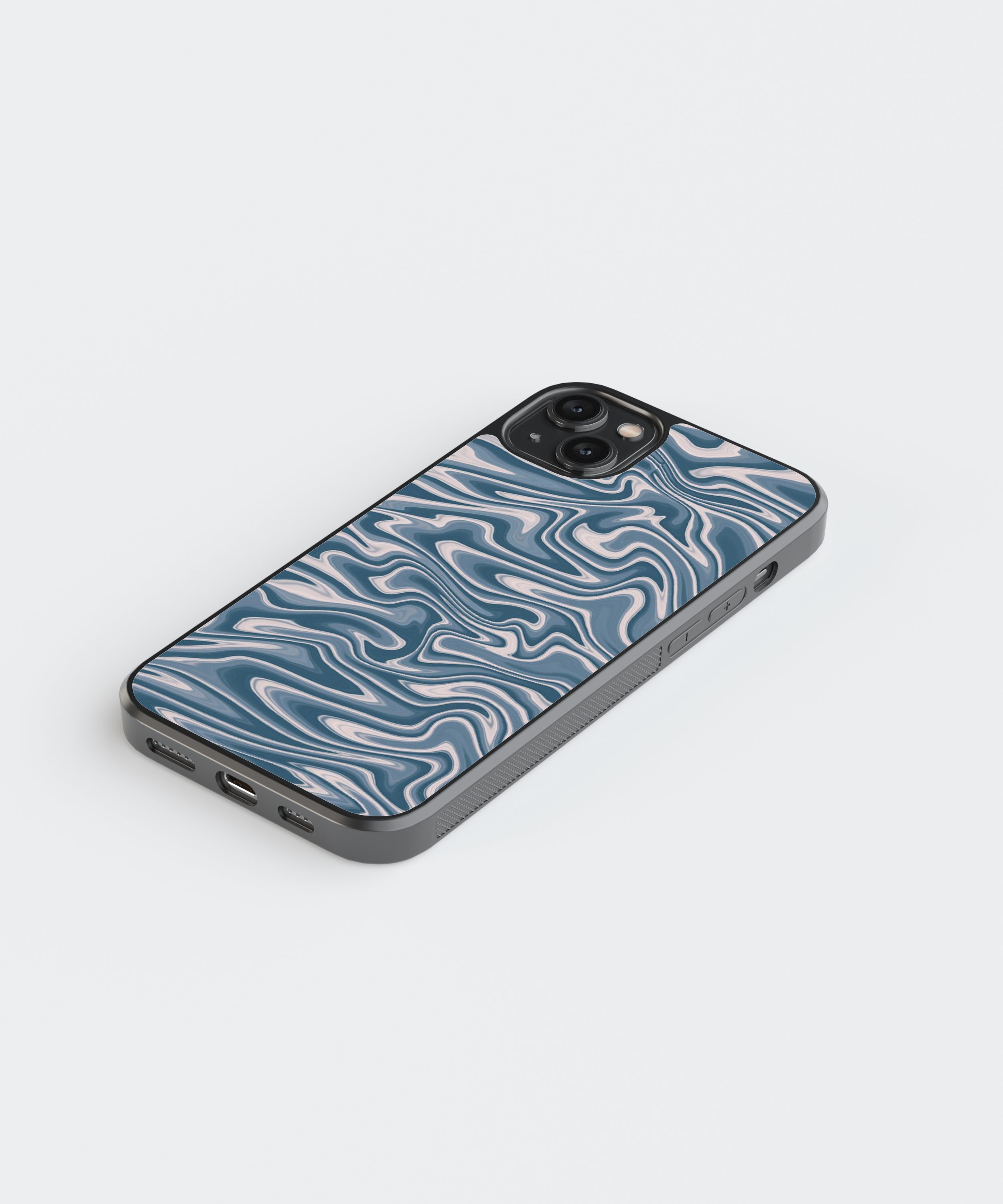 Blue Pattern Abstract Glass Phone Case Cover