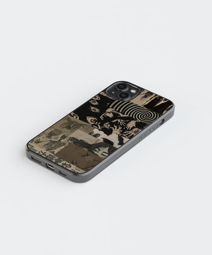 Japanese Dark Aesthetic Abstract Glass Phone Case