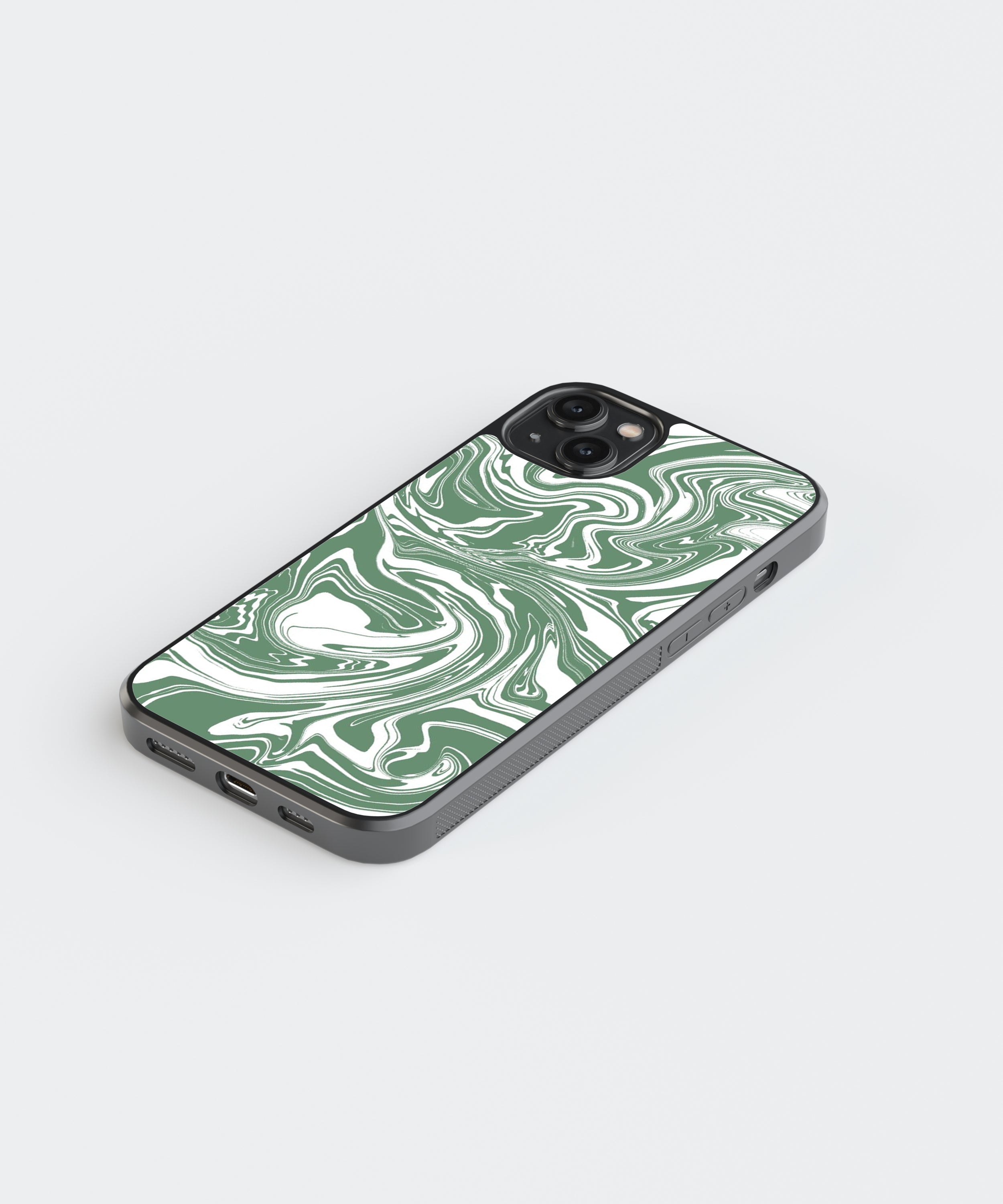 Green Marble Abstract Glass Phone Case Cover