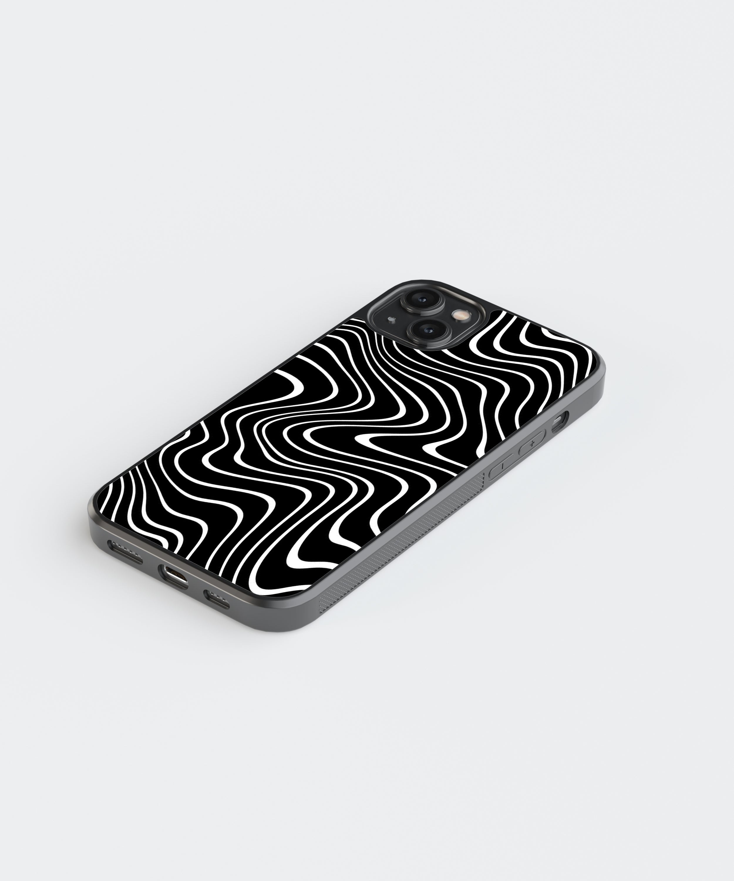 B&W Pattern Abstract Glass Phone Case Cover