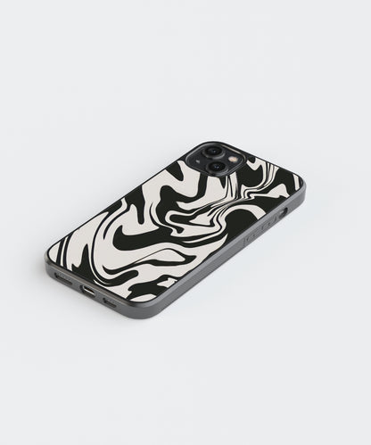 B&W Marble Abstract Glass Phone Case Cover