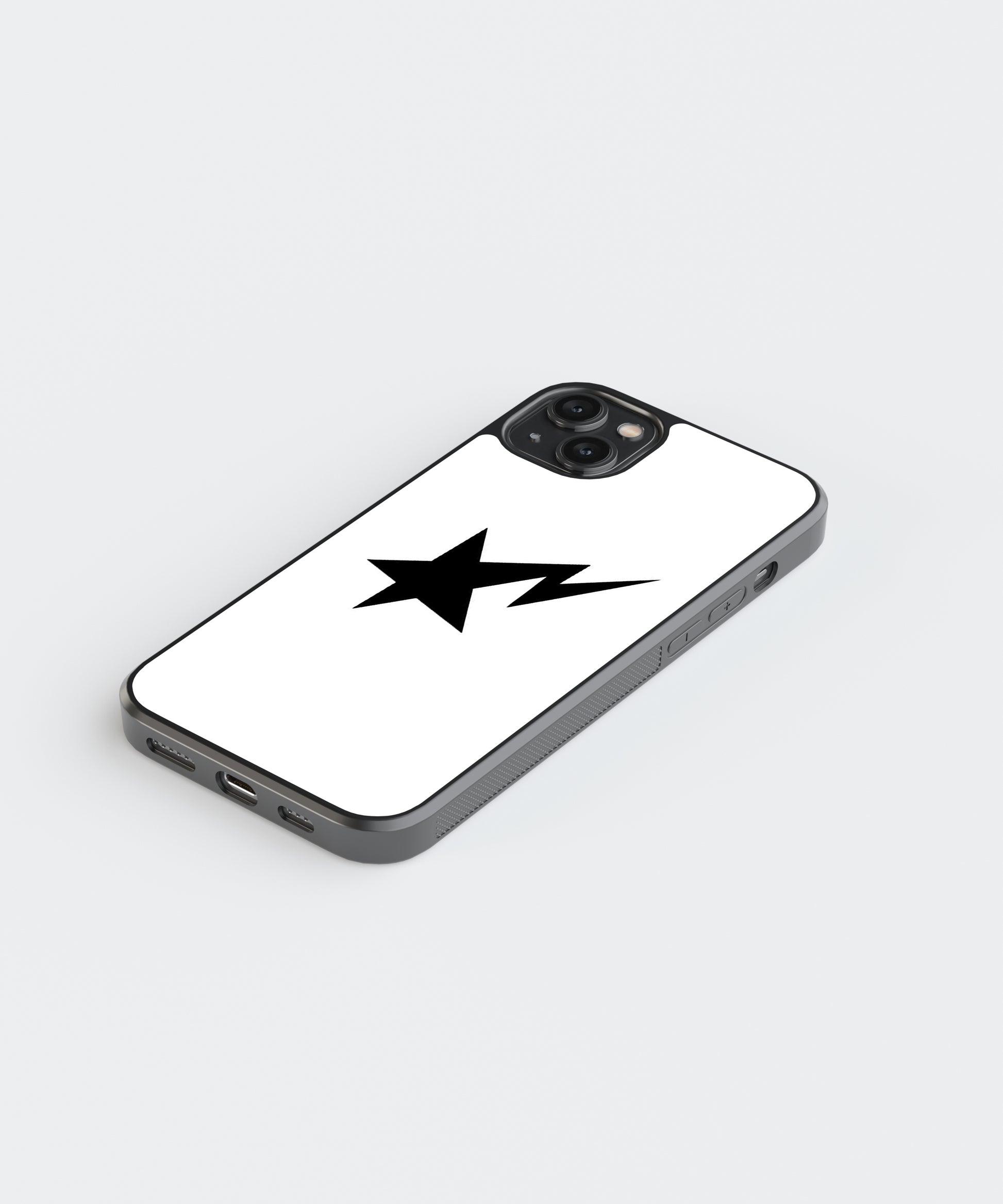 Black lightning Star Y2K Glass Phone Case Cover