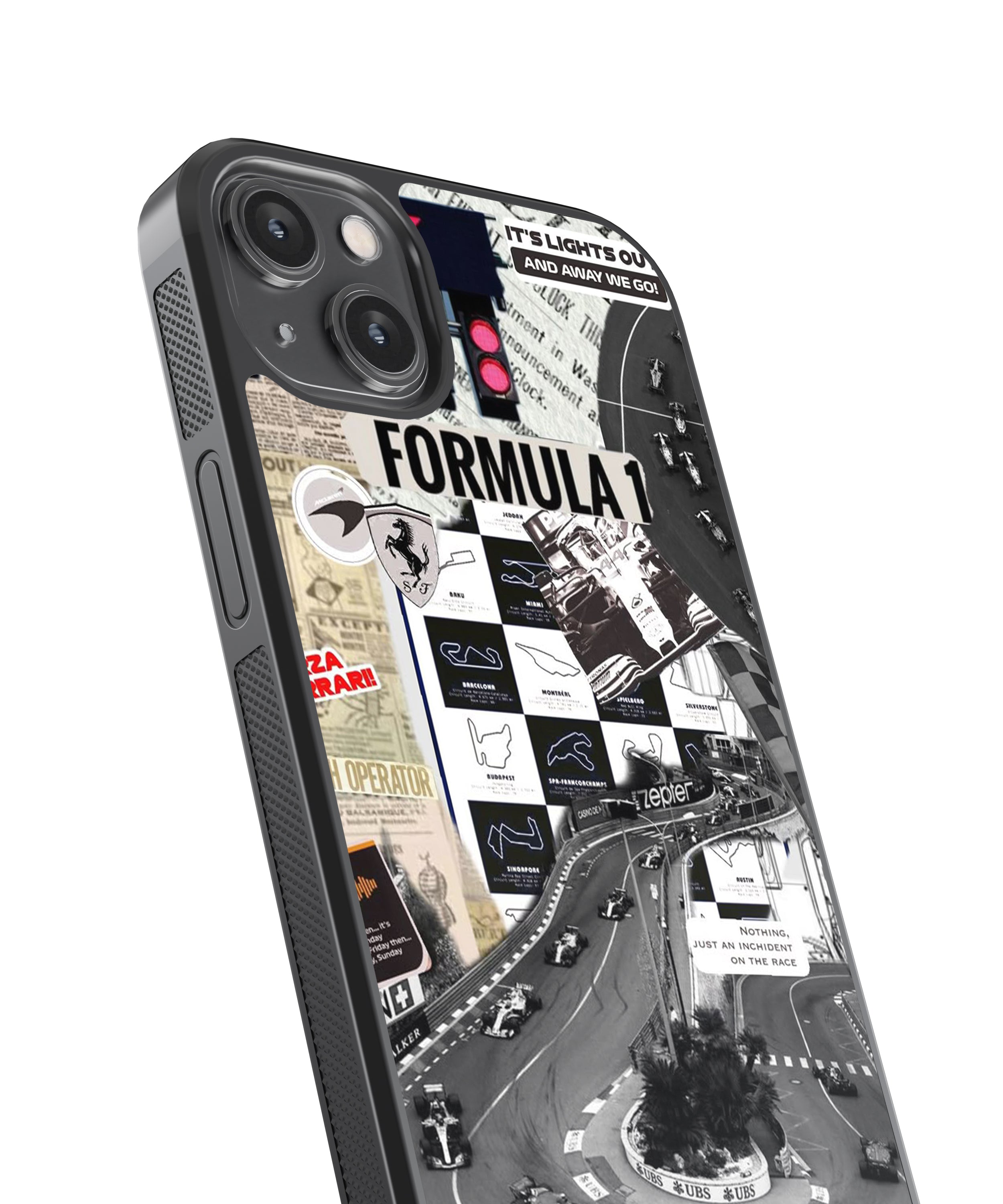 F1 Aesthetic Car Glass Phone Case Cover