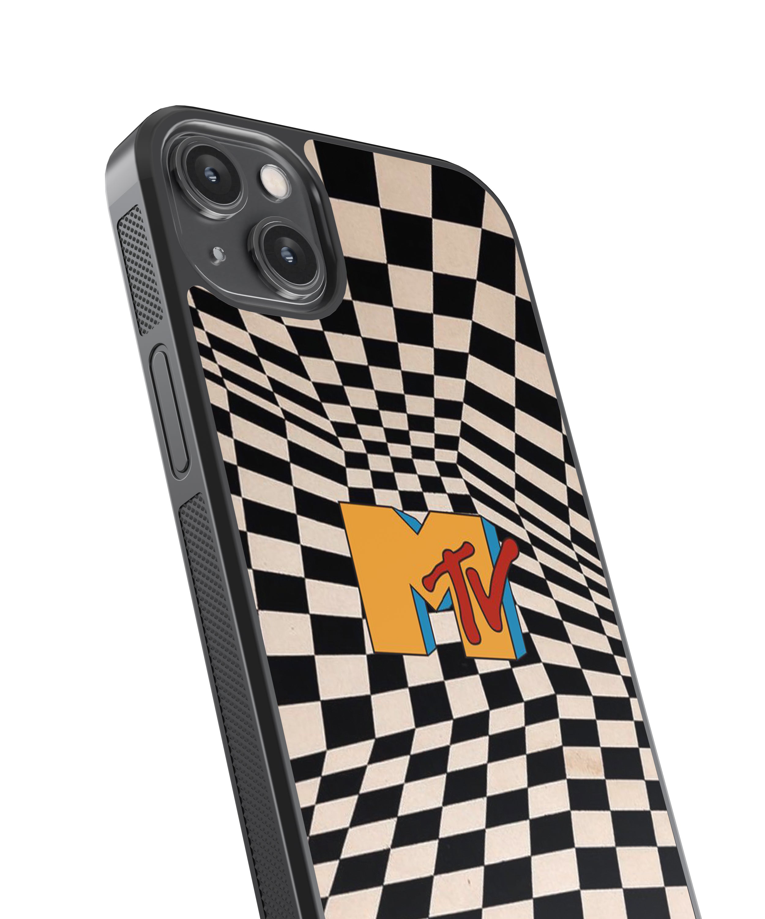 MTV Checkers Pattern Glass Phone Case Cover