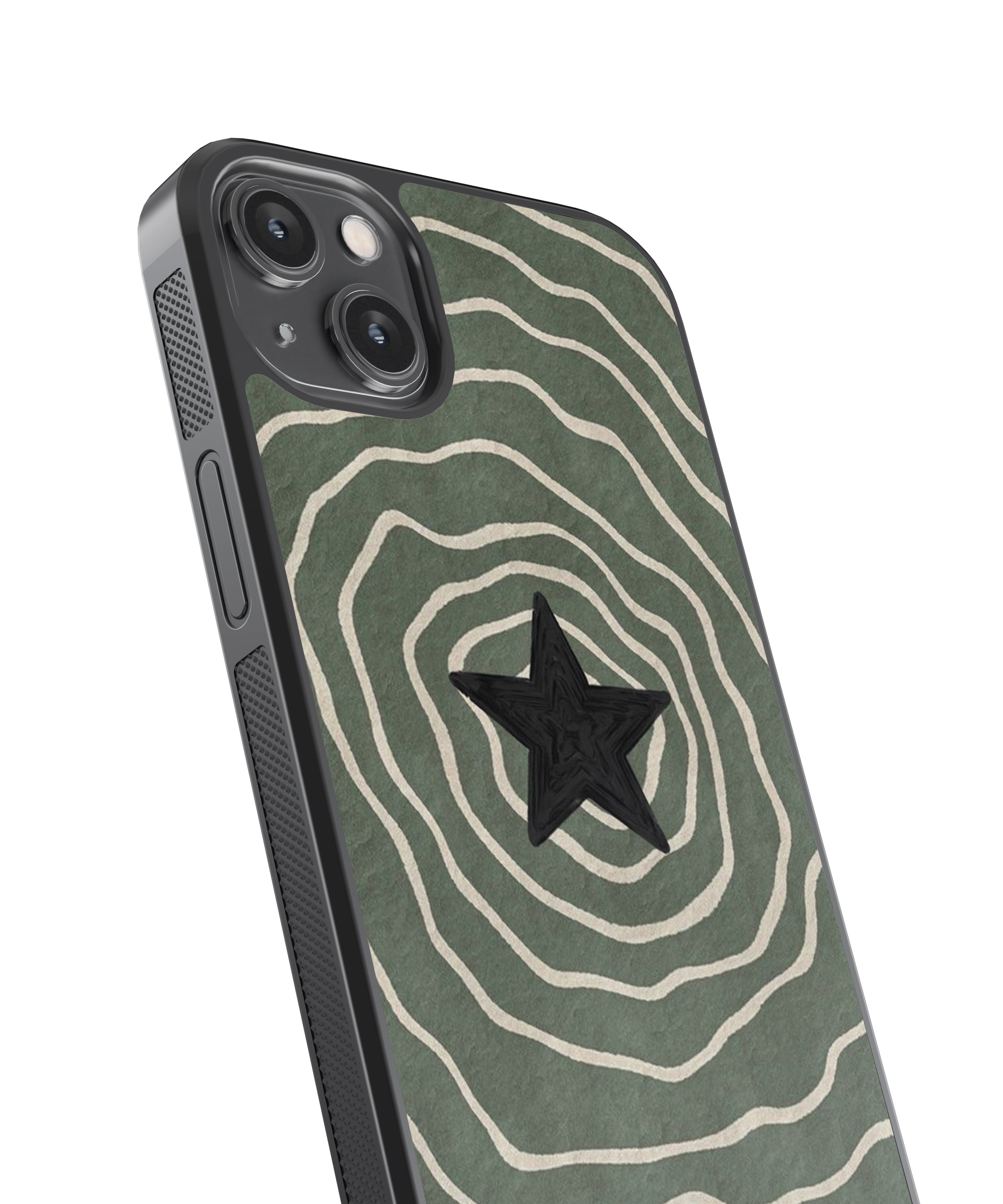 Green Star Spiral Abstract Glass Phone Case Cover