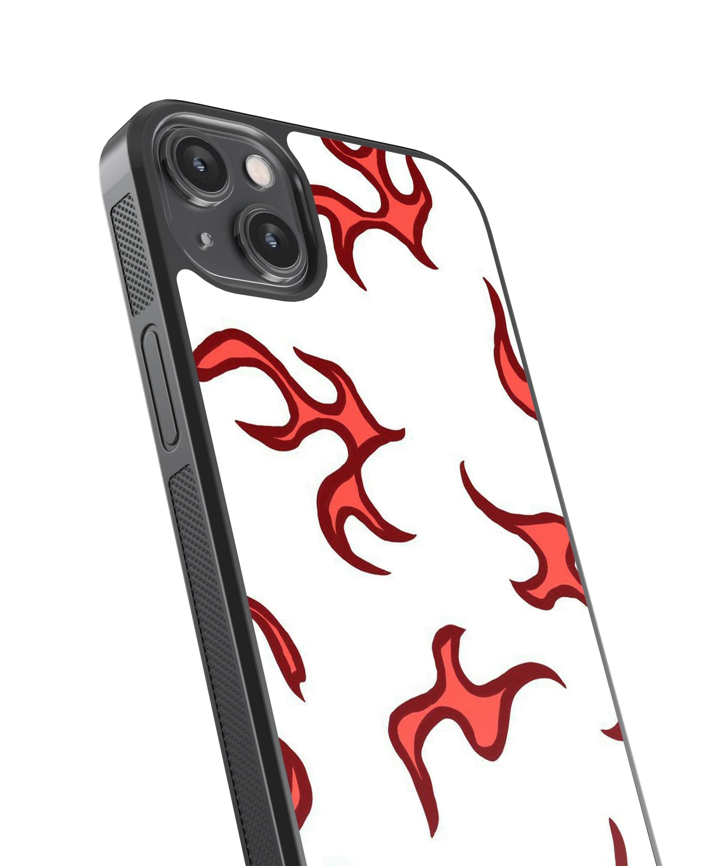 Red Flames Pattern Abstract Glass Phone Case Cover