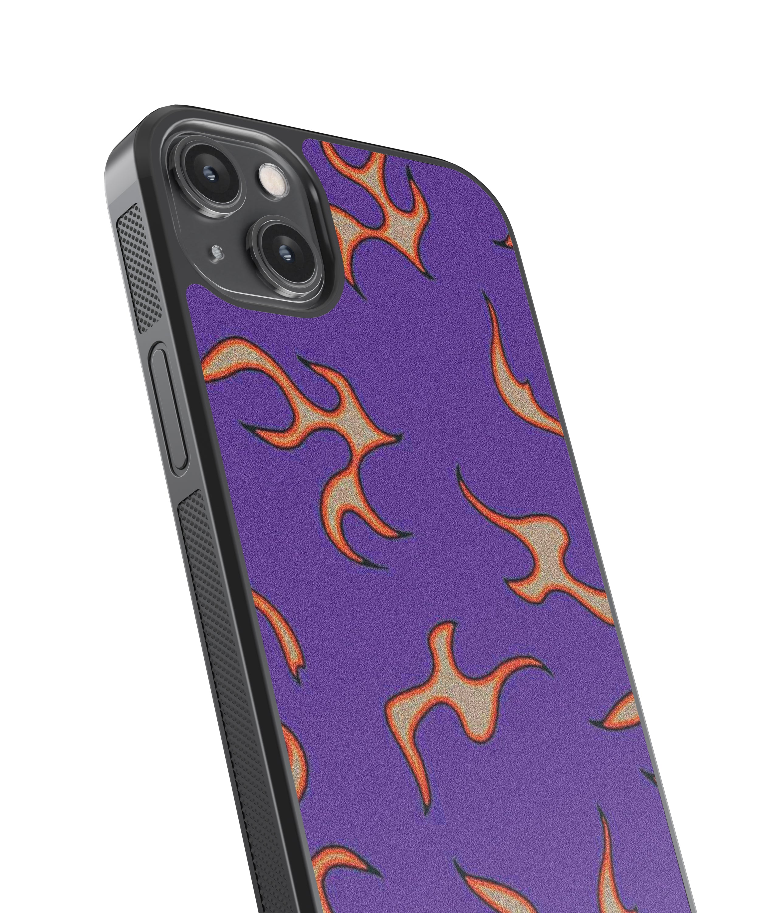 Purple Flames Pattern Abstract Glass Phone Case Cover