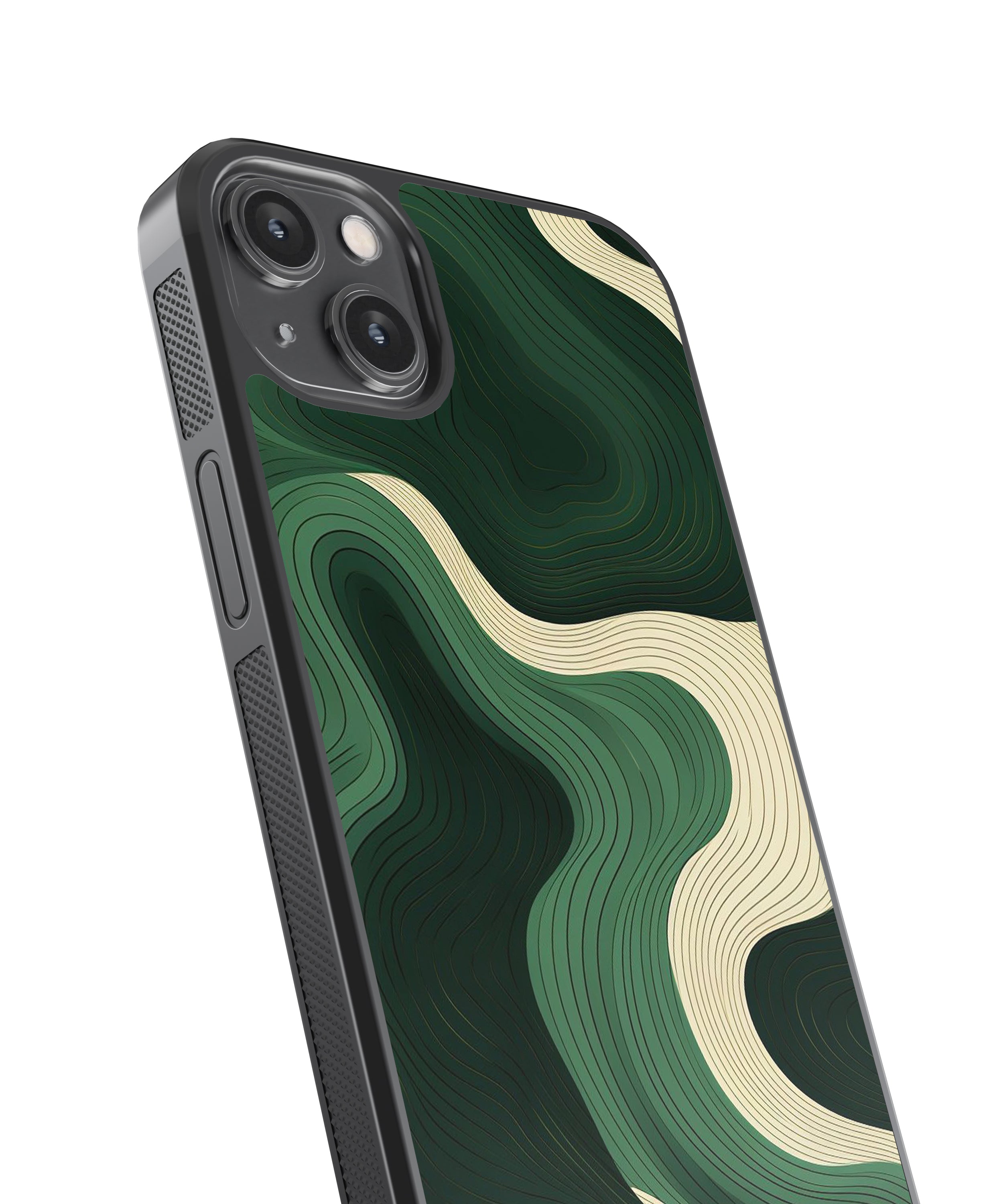 Dark Green Pattern Abstract Glass Phone Case Cover